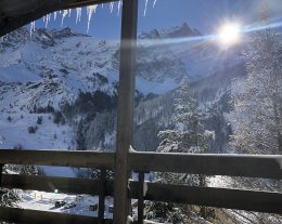 Idéal  : magnifique vue sur la Meije depuis le grand balcon